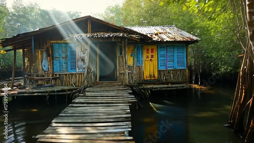 Sunbeams Illuminate Secluded Overwater Cottage