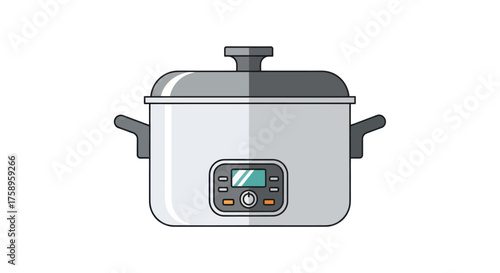 Modern Digital Electric Slow Cooker Appliance.