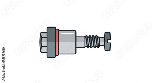 Detailed Illustration of a Mechanical Solenoid Valve Component.