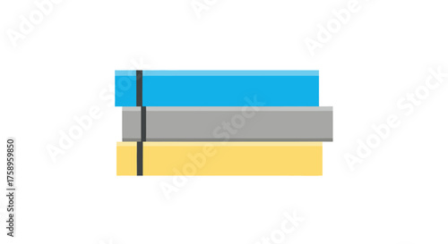 Stack of three colorful rolled sleeping mats secured with straps.