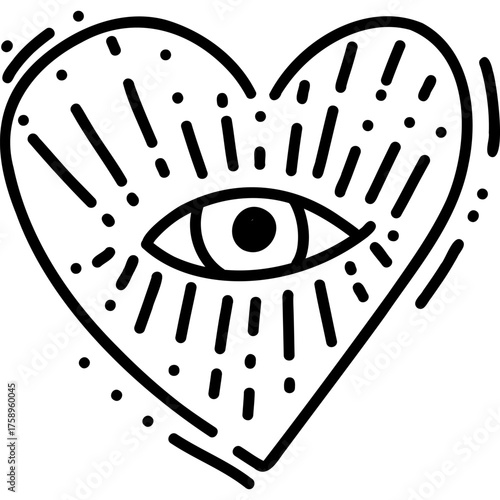 Symbol of a Heart with an Eye Represents Visionary Love, Art, Passion, Creativity, and Spiritual Awareness