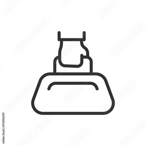 Baggage claim, linear icon. Luggage collection and travel. Line with editable stroke.