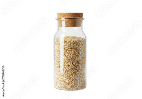 Bild auf Leinwand Amaranth seeds in glass jar isolated PNG, healthy gluten-free grain on transpare