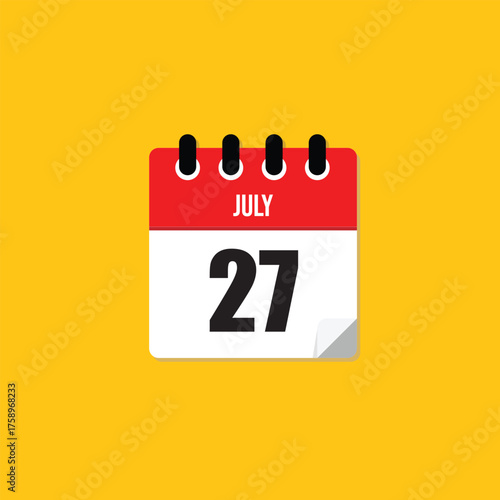 July 27 Calendar Date Icon