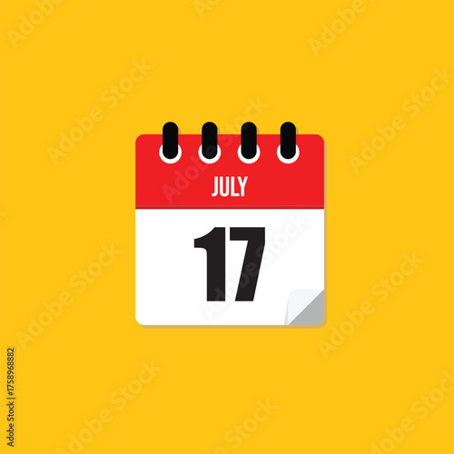 July 17 Calendar Icon