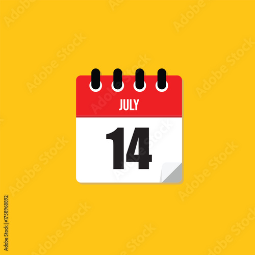 July 14th Calendar