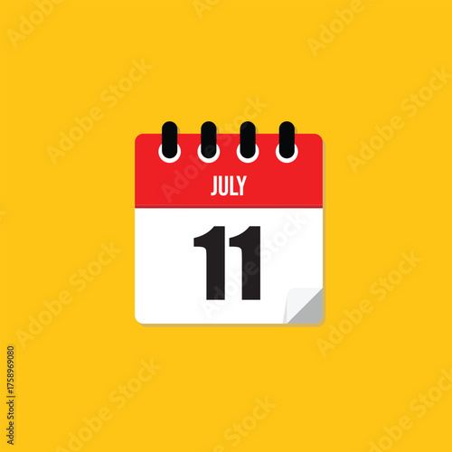 July 11 Calendar Date Icon