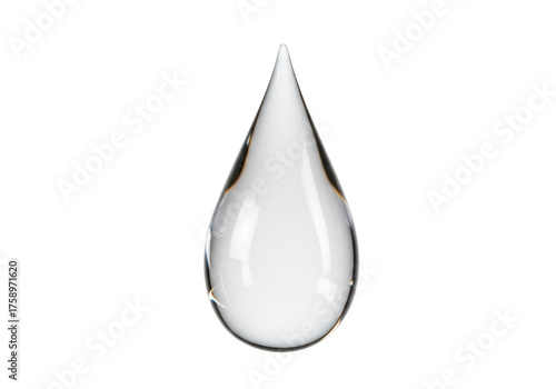 фотографія Clear water drop PNG isolated on transparent background, droplet of pure liquid