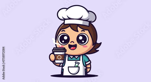Cartoon chef with coffee (1)
