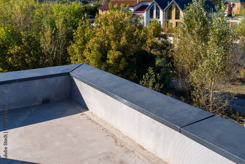Fototapeta premium Metal parapet with standing-seam lock