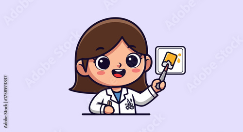 Cartoon doctor holding an x-ray