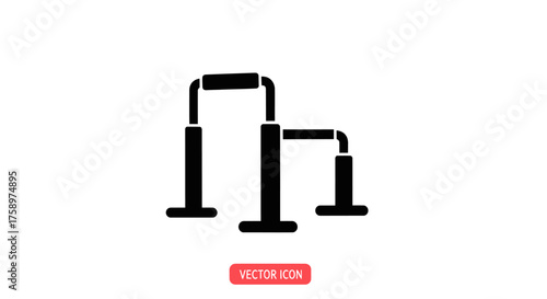 Black Parallel Bars for Exercise and Fitness Training.