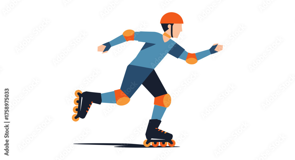 Obraz premium Person in protective gear rollerblading with motion blur effect.