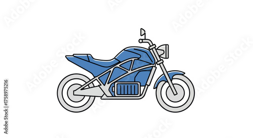 Blue Electric Motorcycle with Modern Design and Features.