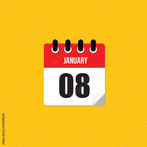 Calendar Illustration January 8th