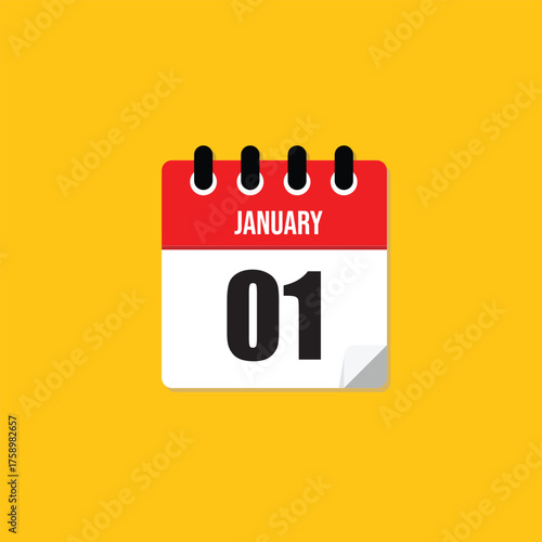 New Year's Day Calendar Icon