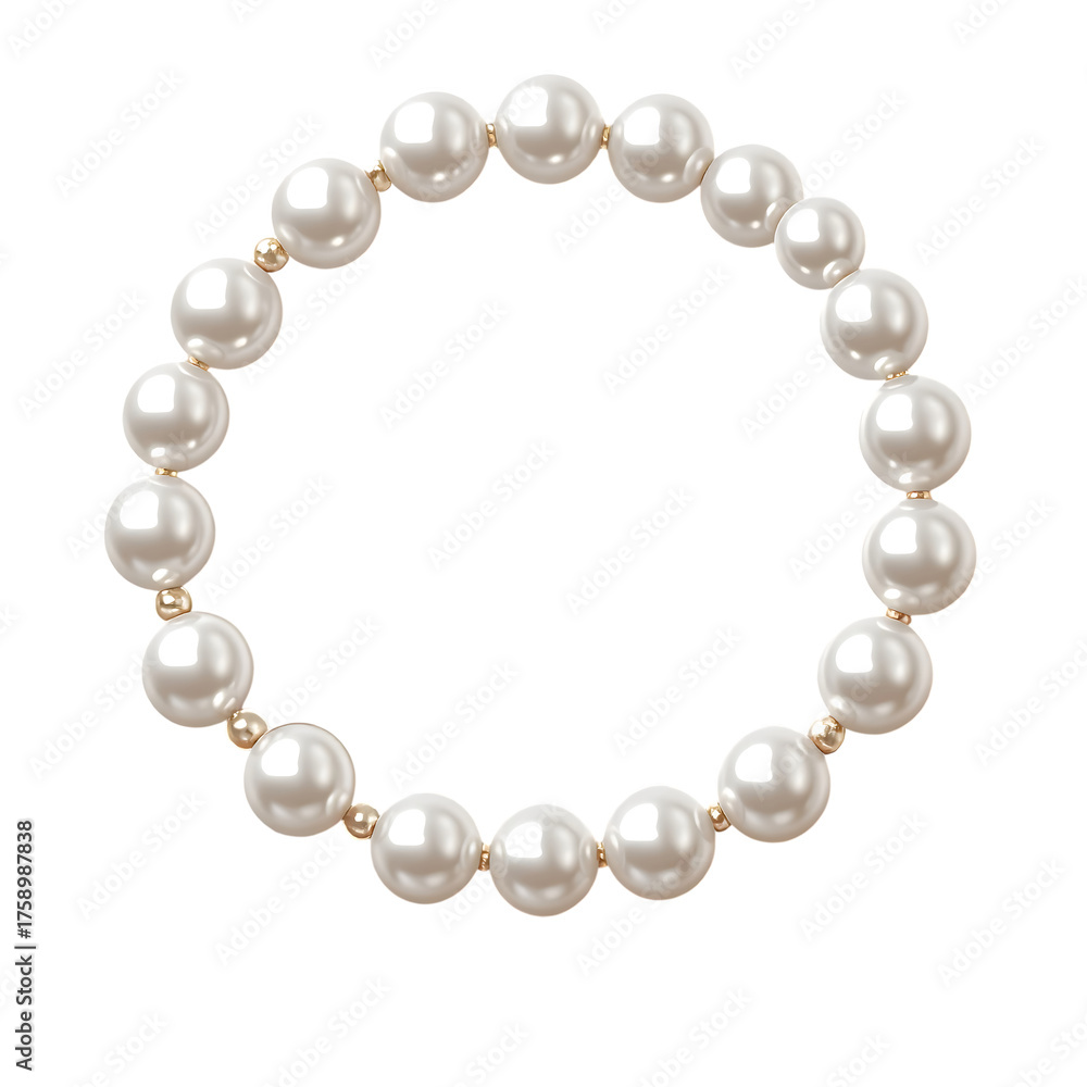 Fototapeta premium Elegant Pearl Bracelet with Gold Beads
