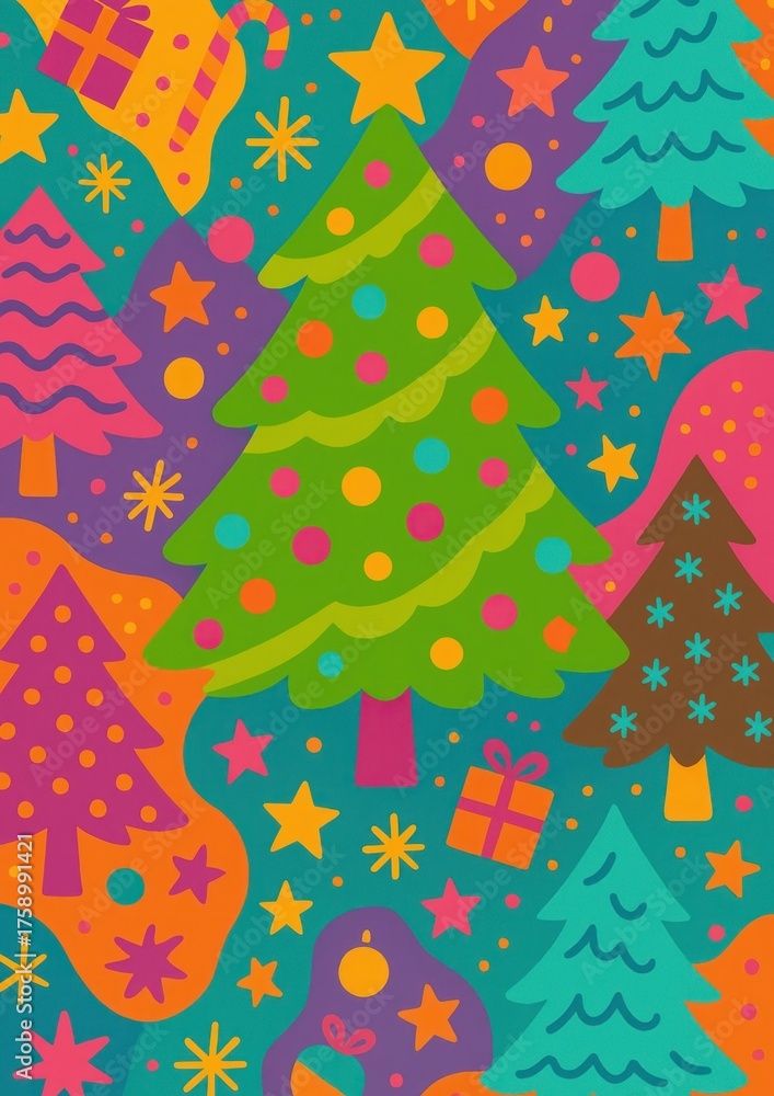 Fototapeta premium Vibrant festive Christmas design