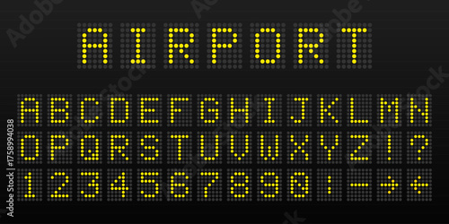 Airport information display board LED dot matrix font
