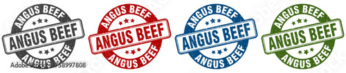 angus beef stamp. angus beef round stamp set isolated on white background