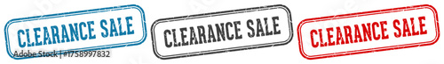 clearance sale stamp. clearance sale rectangular stamp set isolated on white background