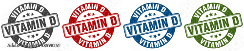 vitamin d stamp. vitamin d round stamp set isolated on white background
