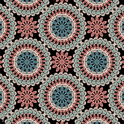 Pattern with crochet granny square wallpaper handmade decorative art design print