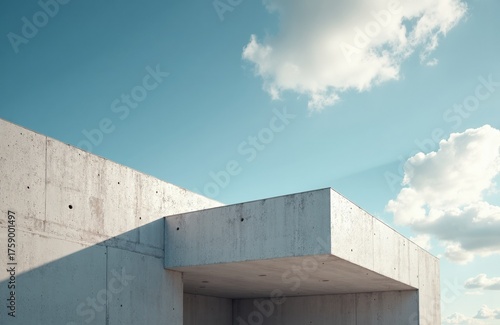 Wallpaper Mural Minimalist concrete building with geometric design under a bright sky Torontodigital.ca
