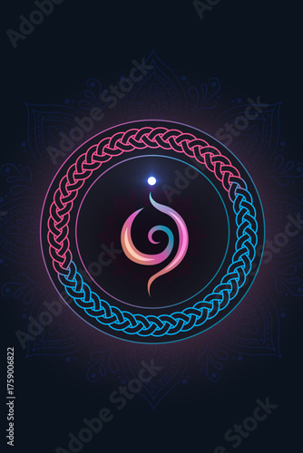 Mandala of the Dreaming Core. A radiant blooms from the chalaza spiral, glowing in iridescent hues. Its layered petals evoke cosmic anchoring, multidimensional flow, and spiritual genesis.