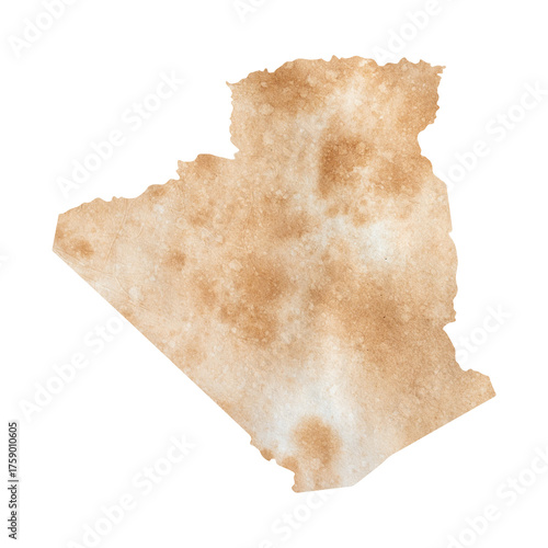 map of Algeria on old brown grunge paper	