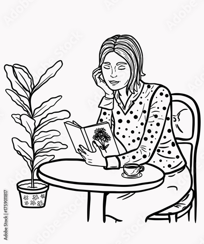 woman reading a book