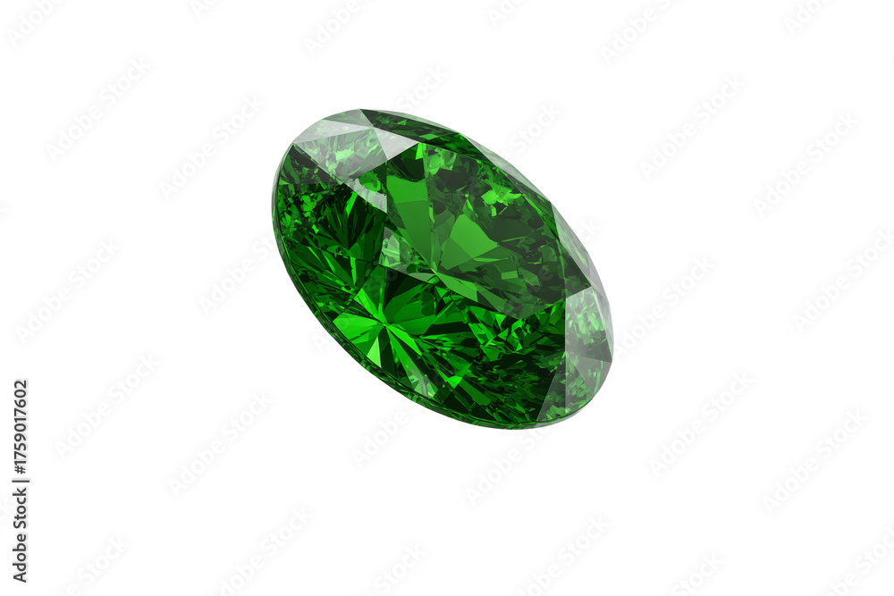 Fototapeta premium A green diamond is shown in a white background