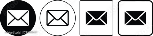 Collection of Envelope and Mail Icons in Different Shapes and Styles Keywords: mail, envelope, icon, set, email, message, communication