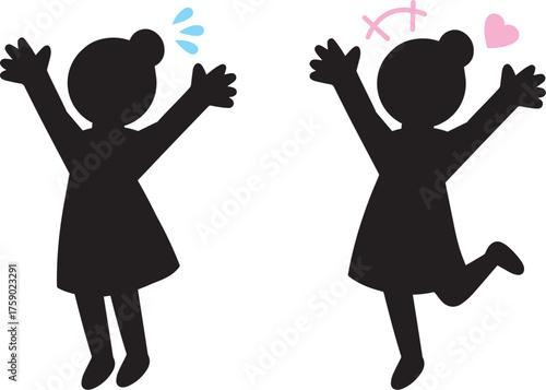 喜ぶ女性と焦る女性