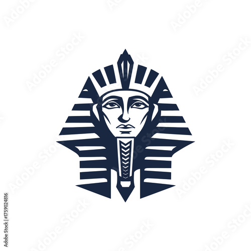 Egyptian pharaoh graphic illustration in dark blue color