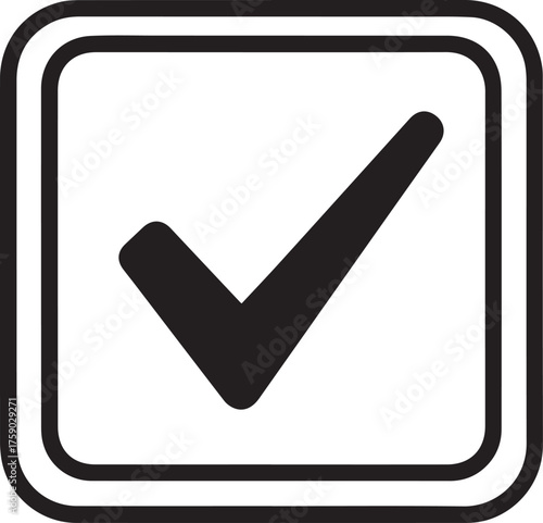 Embrace Success Acknowledgment with this Clear Tick Mark in a Box, Perfect for Checklists, Task Completion, and Affirmative Confirmations