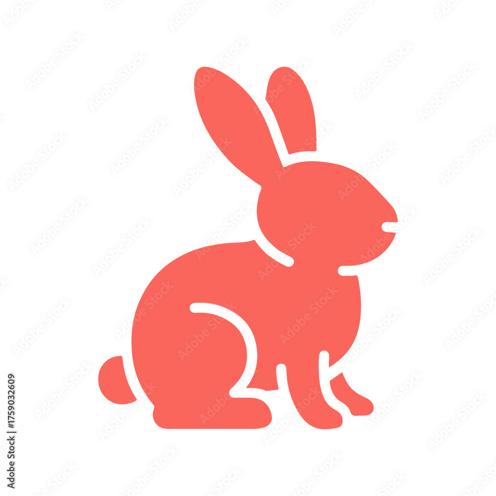 Fototapeta premium rabbit color icon vector on a white background Vector icon on a white background