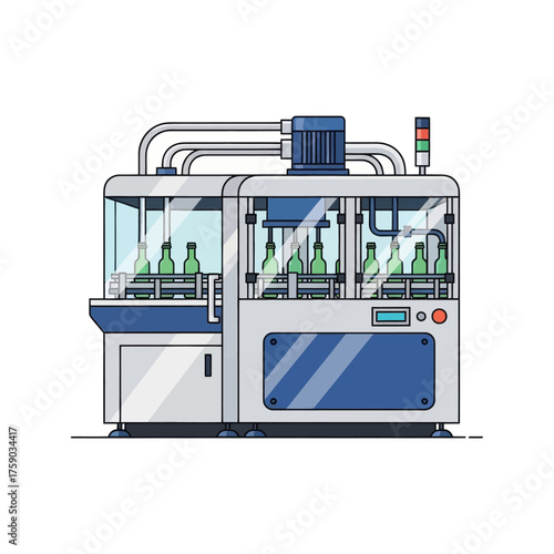 Automated Bottling Plant Machine for Beverage Production and Packaging
