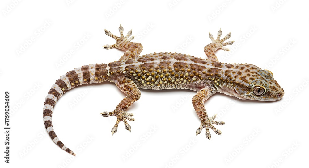 Fototapeta premium Gecko isolated on white background natural reptile animal wildlife
