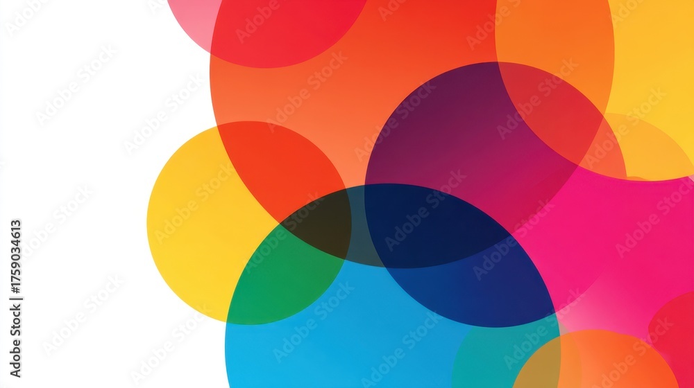 Fototapeta premium Abstract Colorful Circles Overlapping Background Design for Creative and Modern Graphic Projects