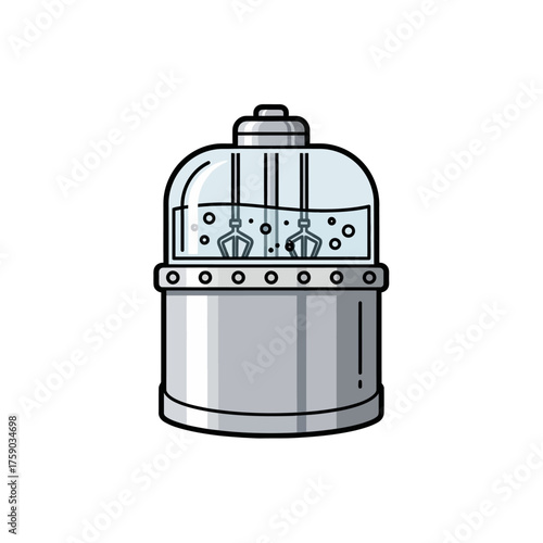 Industrial Chemical Reactor Vessel with Stirring Mechanism for Scientific Experimentation