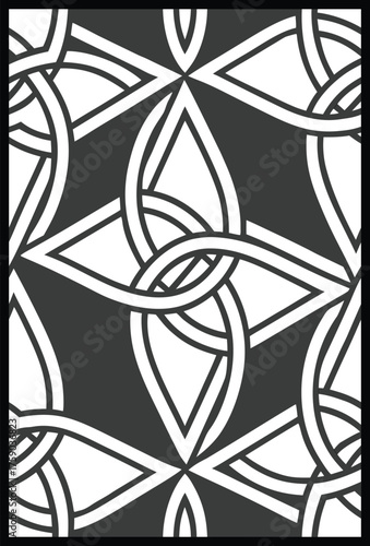 Luxury Ornamental Floral Vector Pattern | Black and White Decorative Swirland Geometric Tile for Fashion, Fabric, Carpet, Interior and Graphic Design | Timeless Digital Art Texture
