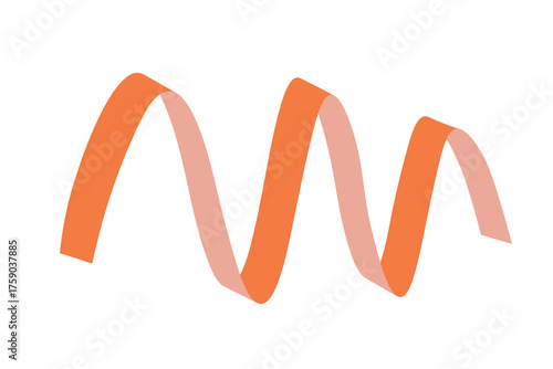 Orange flat ribbons isolated on white background. Ribbon banner vector illustration. Holiday lace.