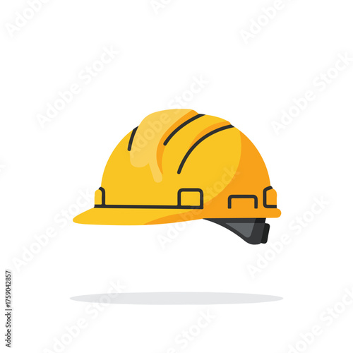 Yellow hard hat for construction safety in a minimalist design. Perfect for showcasing safety gear in constructionrelated designs or presentations.