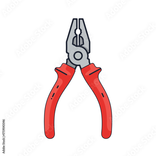 Isolated pair of pliers is useful for diy projects, workshops, mechanics, and constructionrelated designs. Perfect for industrialthemed visuals.