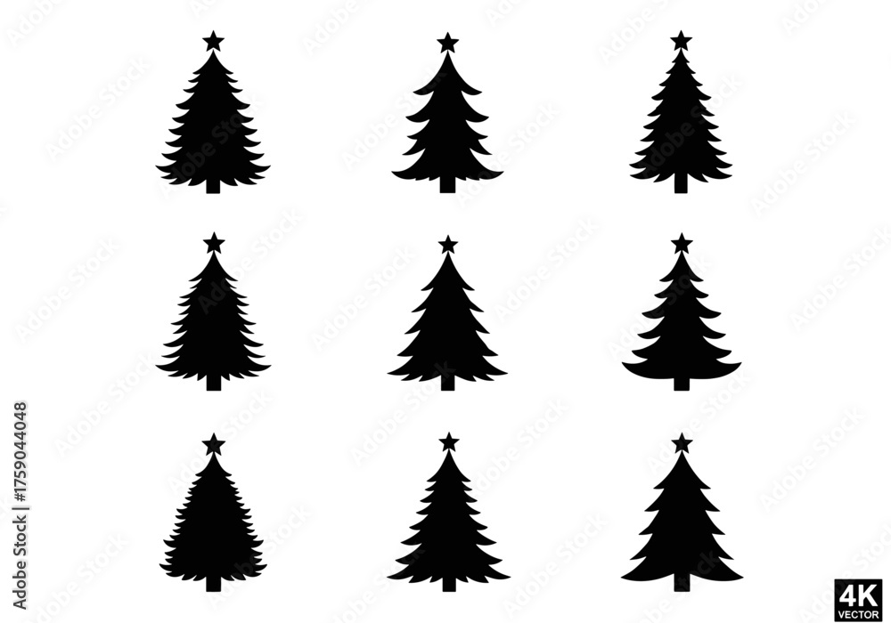Obraz premium Sparkling Christmas Tree Lights Isolated On Black Background Festive Celebration Glowing Symbols