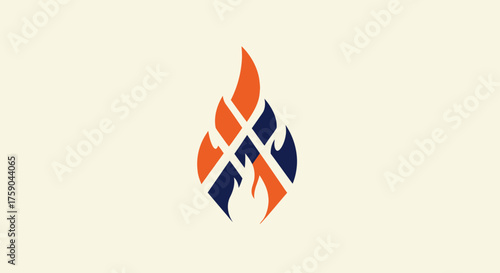 Geometric flame with criss-cross pattern