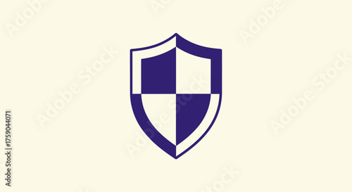 Free Download Simple purple shield emblem divided quarterly, on light background - GFXLoad