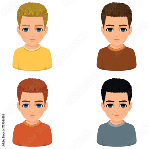 set of men with different colored eyes and hair