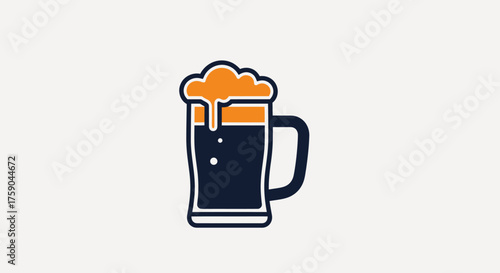 Beer mug, dark drink, frothy head